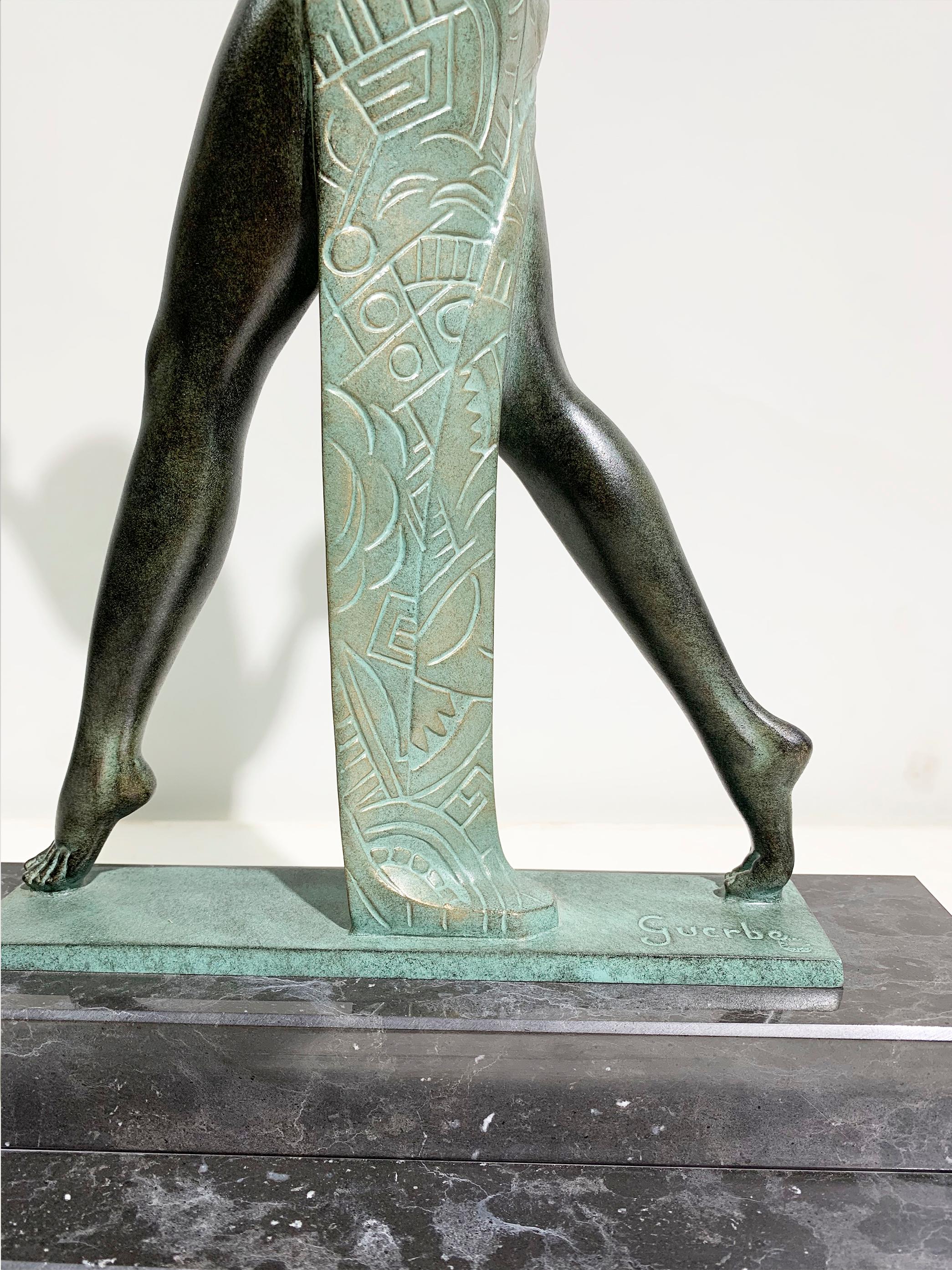 Espana Aux Boules Dancer Sculpture by Raymonde Guerbe for Max Le Verrier, Signed 1