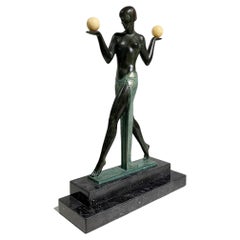 Sculpture de danseuse Espana Aux Boules de Raymonde Guerbe pour Max Le Verrier, signée