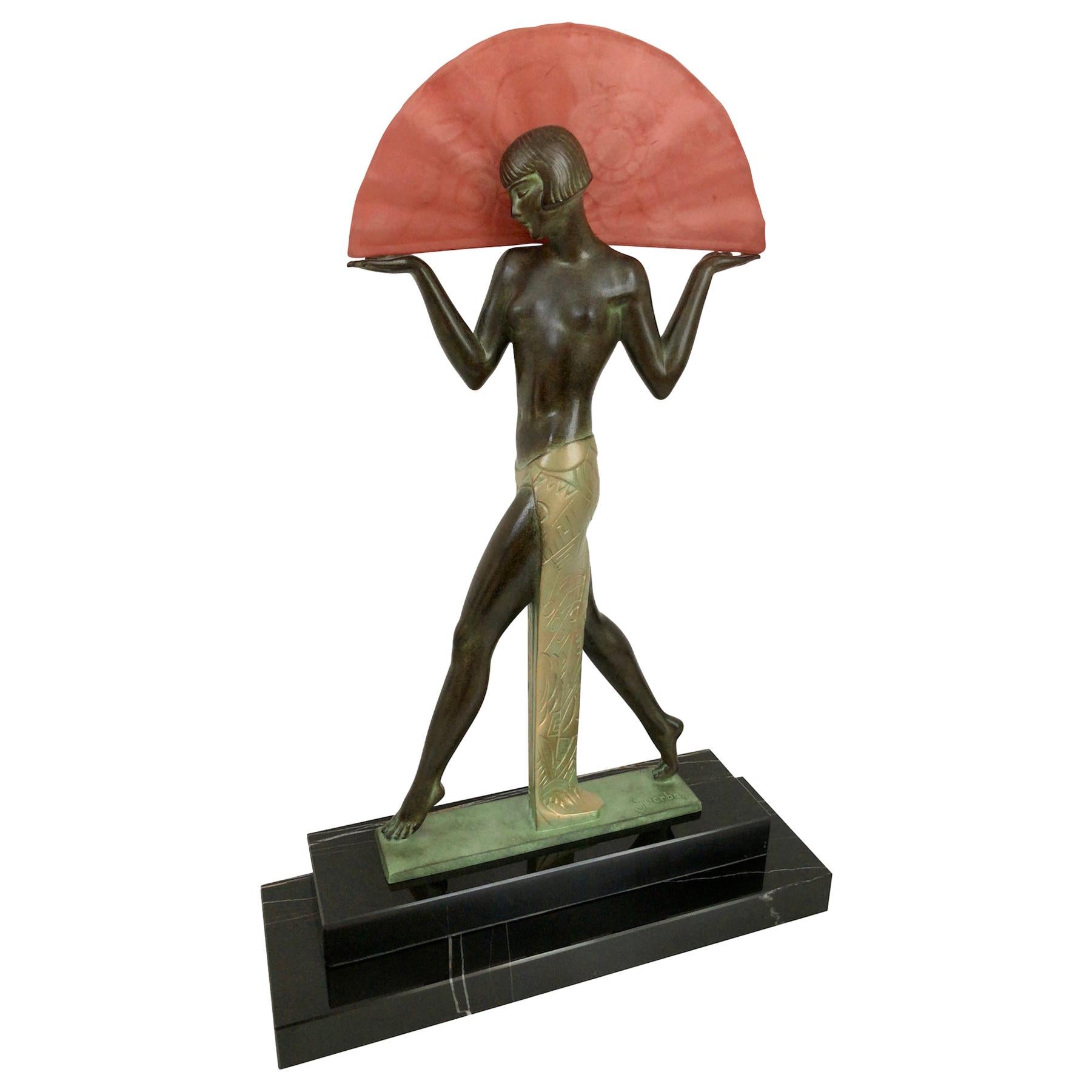 Sculpture espagnole de danseuse espagnole - Lampe par Raymonde Guerbe pour Max Le Verrier
