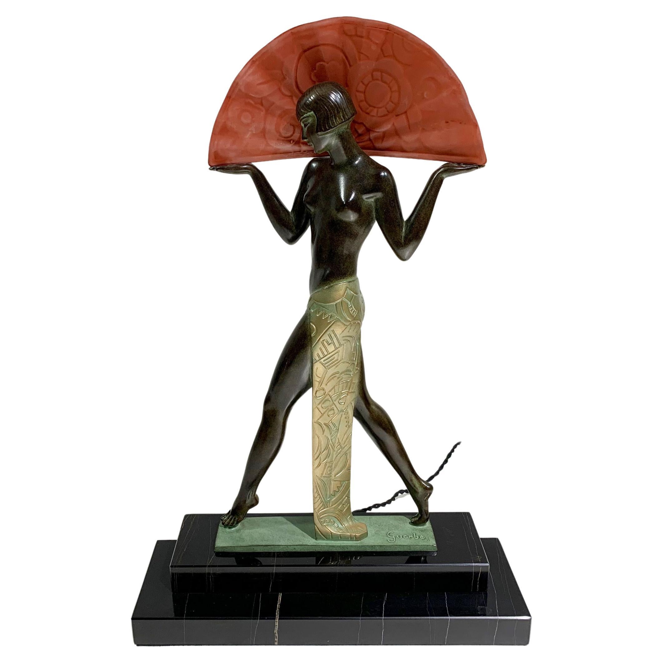 Espana Sculpture Spanish Dancer Table Lamp by Raymonde Guerbe for Max Le Verrier For Sale