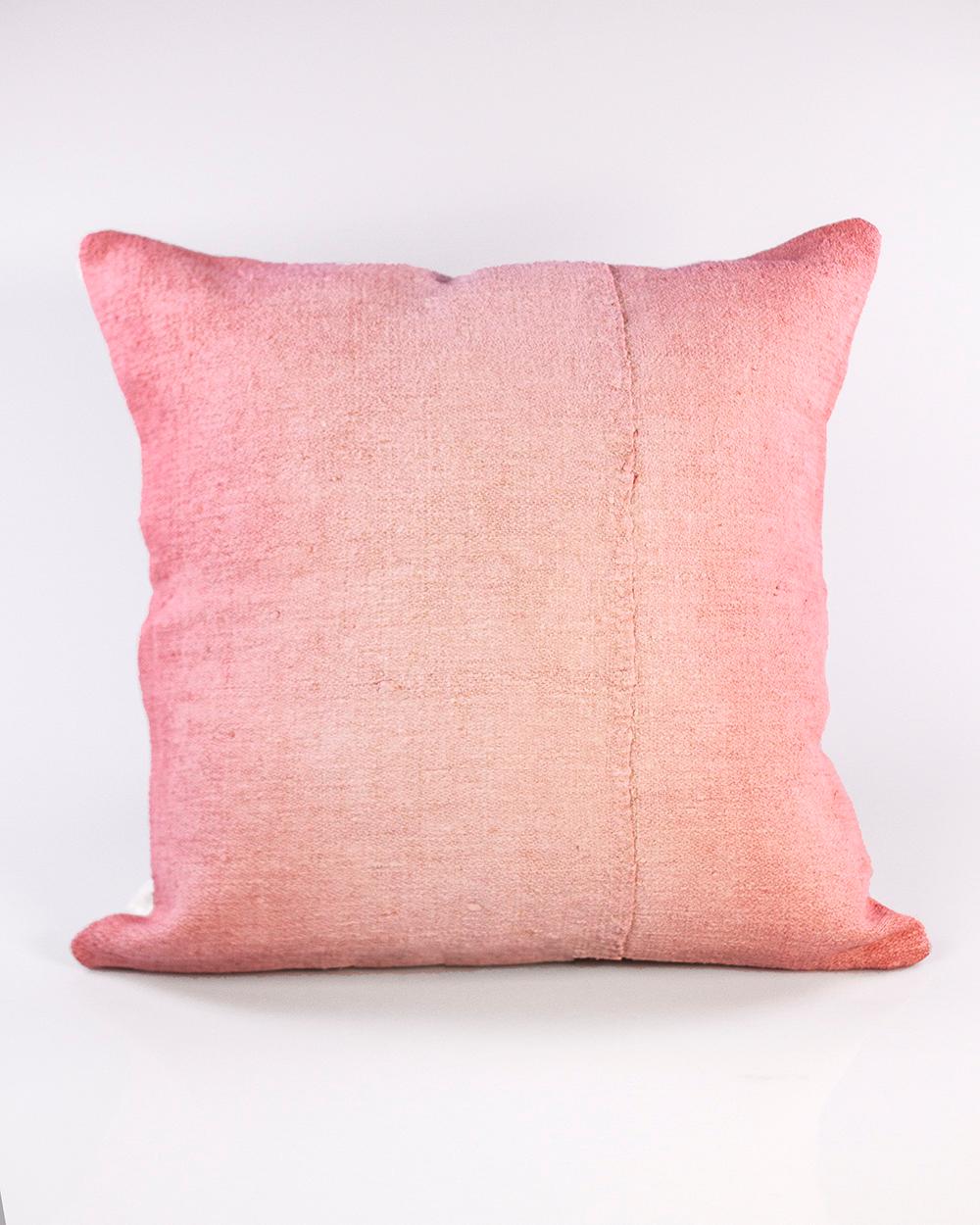 Espanyolet Pink Ombre Hand-Painted Vintage Linen Pillow 24