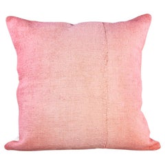 Espanyolet Coussin en lin vintage peint à la main, rose ombré 24 "x24".