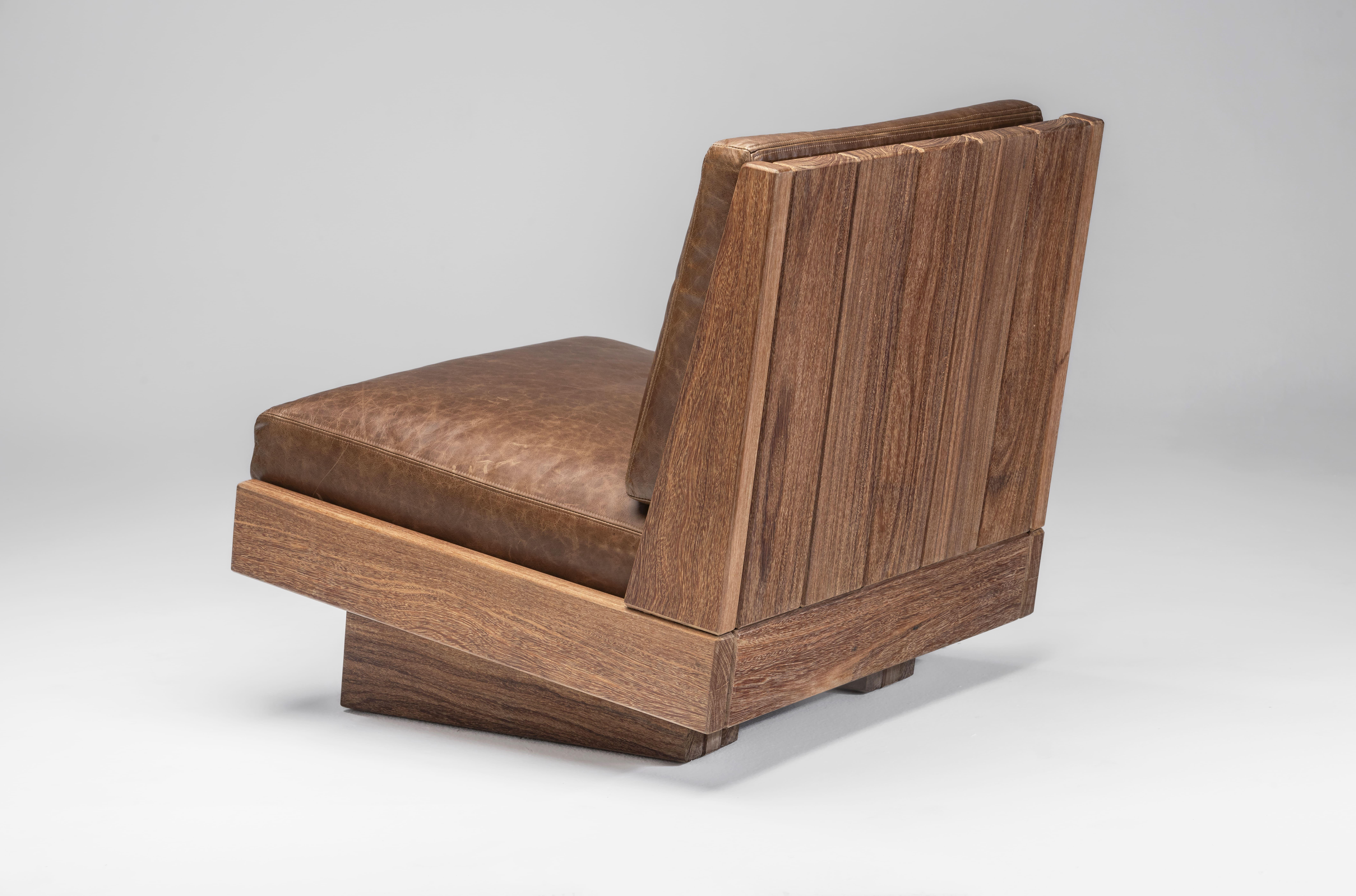 Modern Espécie - Armless Loungechair - 2024, Cumaru Wood - by Zanini de Zanine For Sale