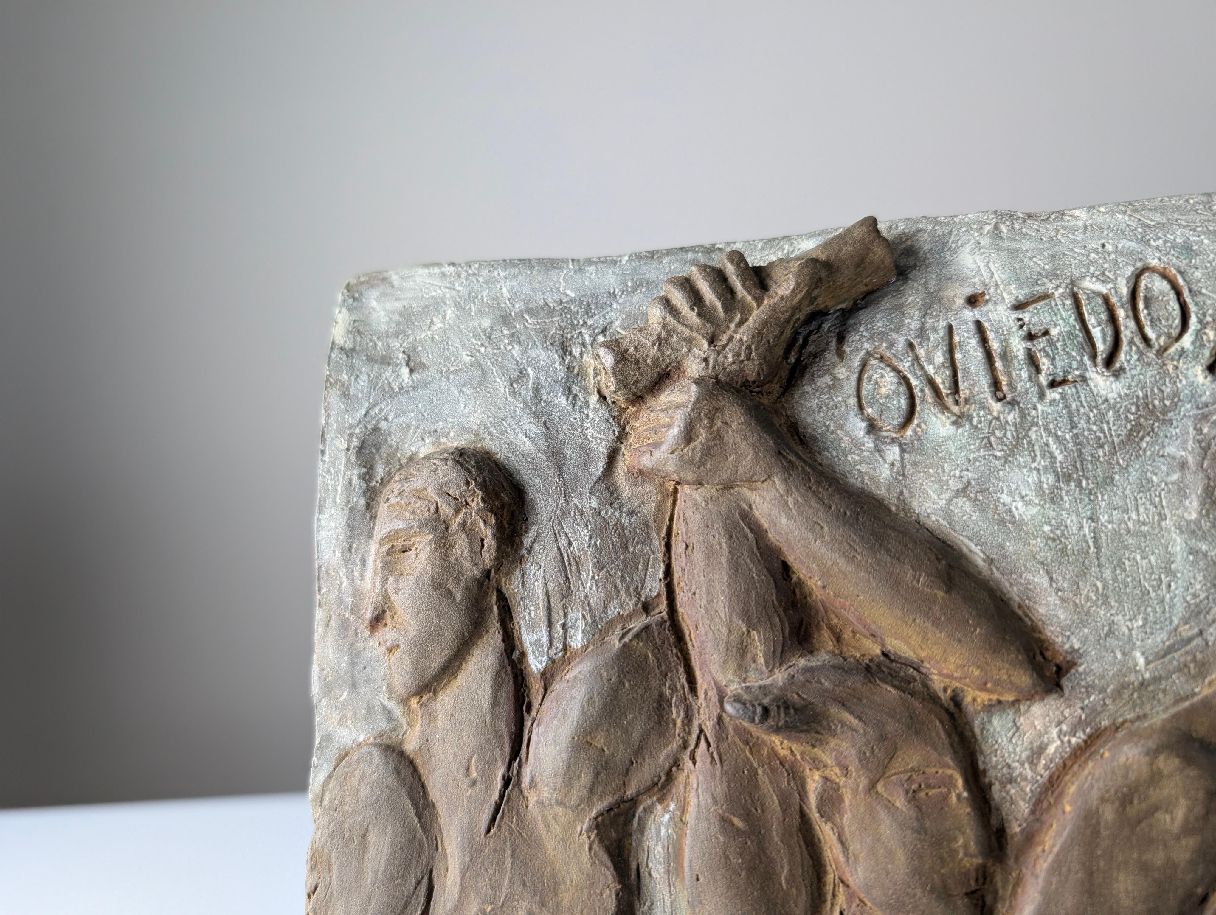 Esperanza d'Ors Bronze Relief Plaque Figurative Sculpture Spain 1990s in vendita 3