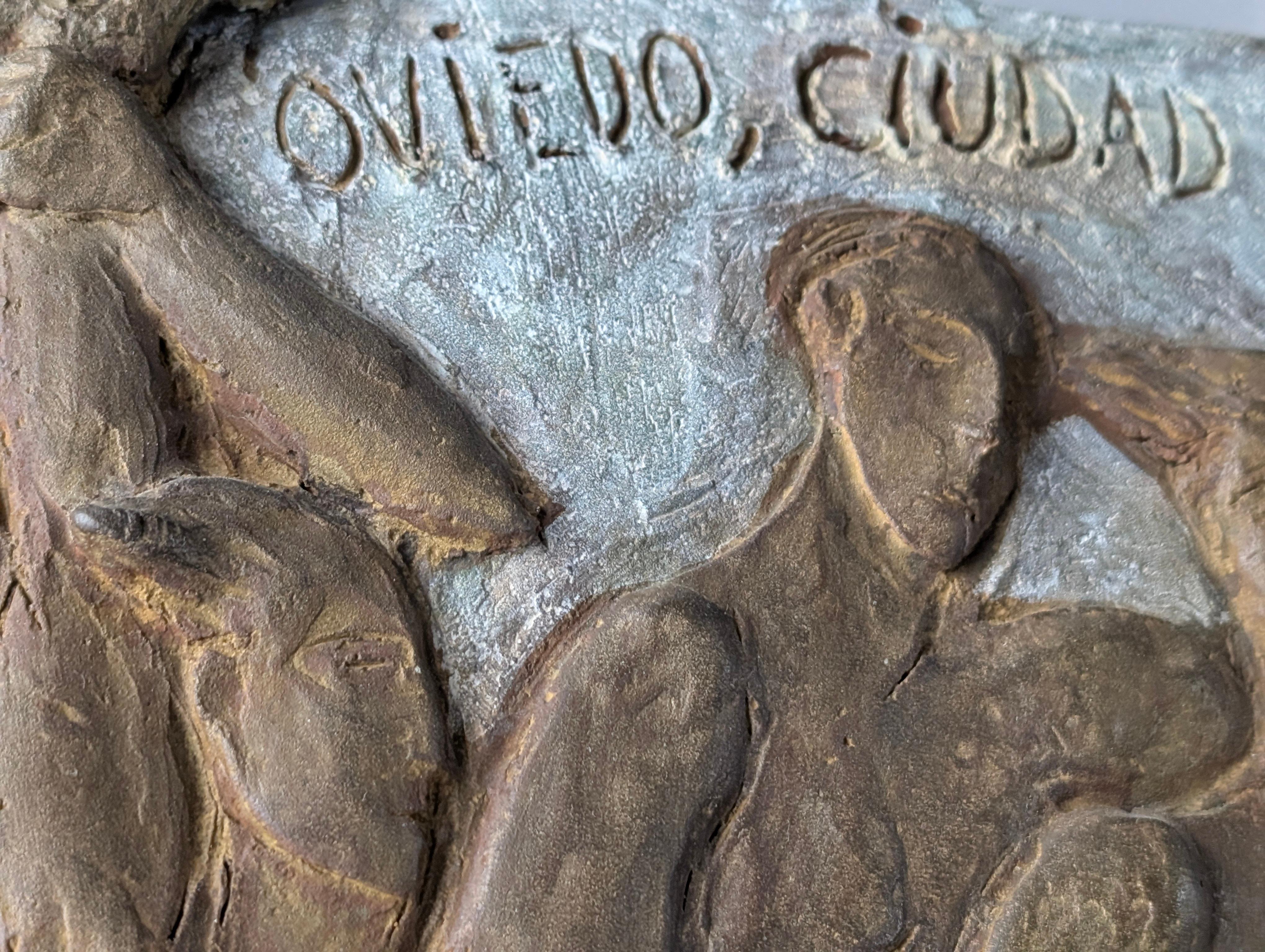 Esperanza d'Ors Bronze Relief Plaque Figurative Sculpture Spain 1990s In condizioni ottime in vendita a Benalmadena, ES