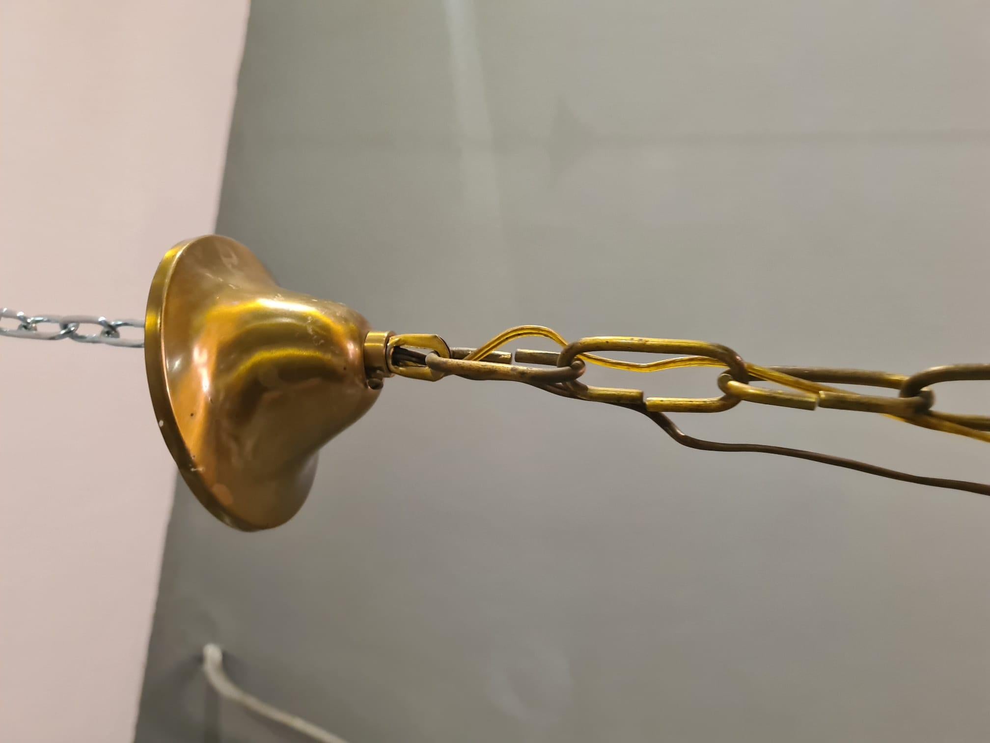 Esperia Italia 6-Light Brass and Glass Chandelier 2