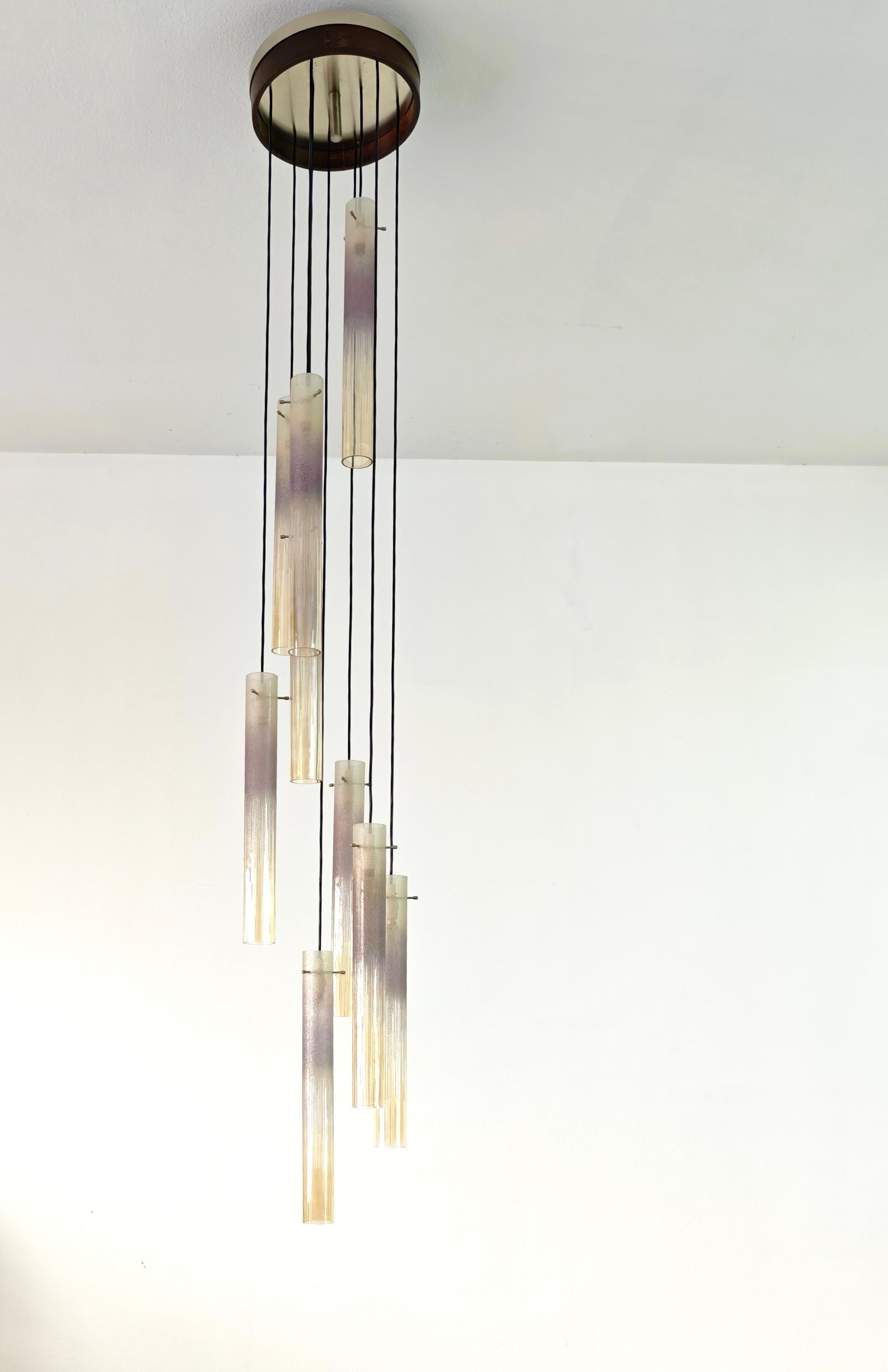 Lámpara Colgante Esperia con Cristal de Murano Producción Moderna de Mediano Siglo Italia Años 70 en venta 10