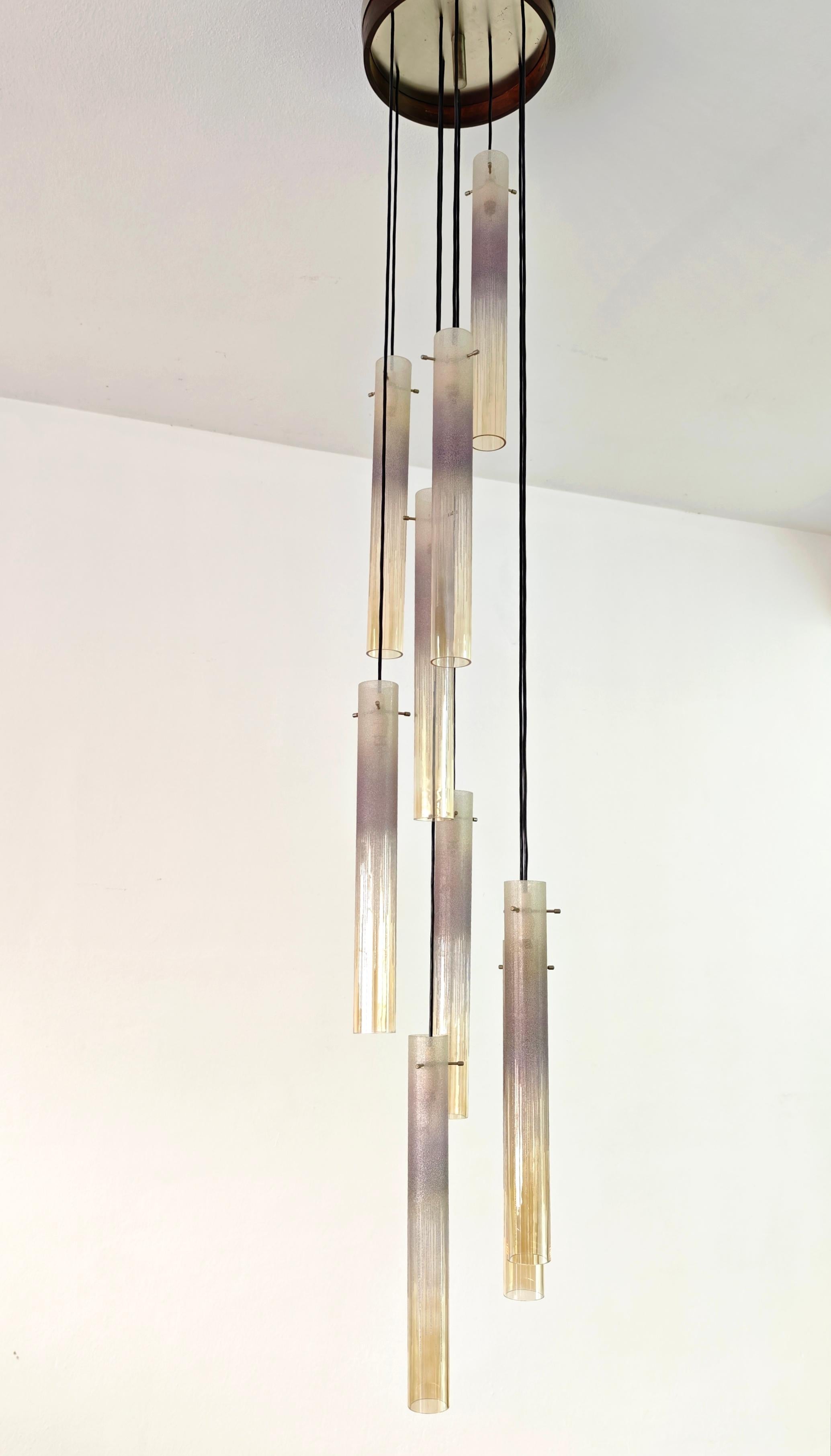 Lámpara Colgante Esperia con Cristal de Murano Producción Moderna de Mediano Siglo Italia Años 70 en venta 12