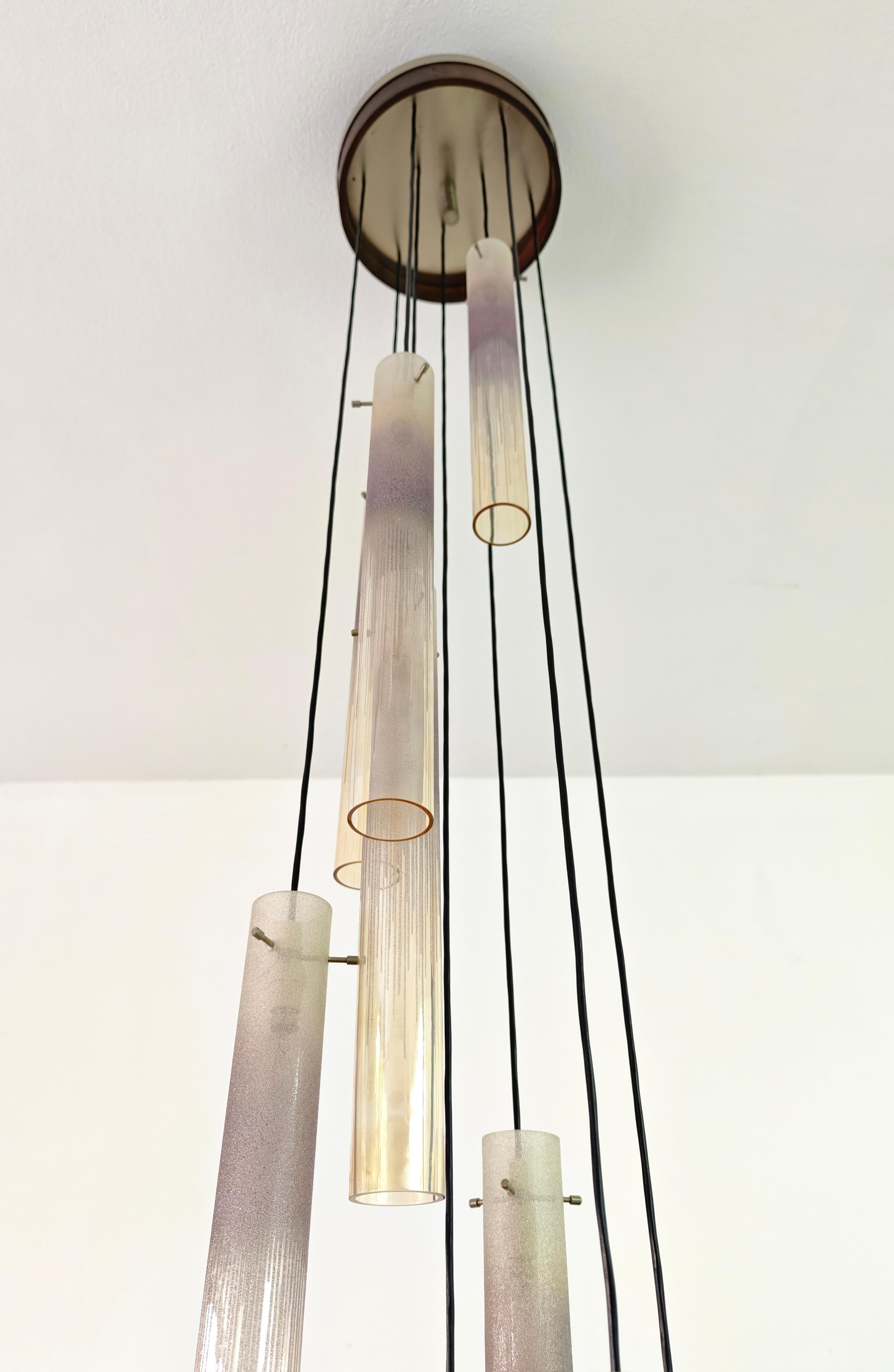 Lámpara Colgante Esperia con Cristal de Murano Producción Moderna de Mediano Siglo Italia Años 70 en venta 13