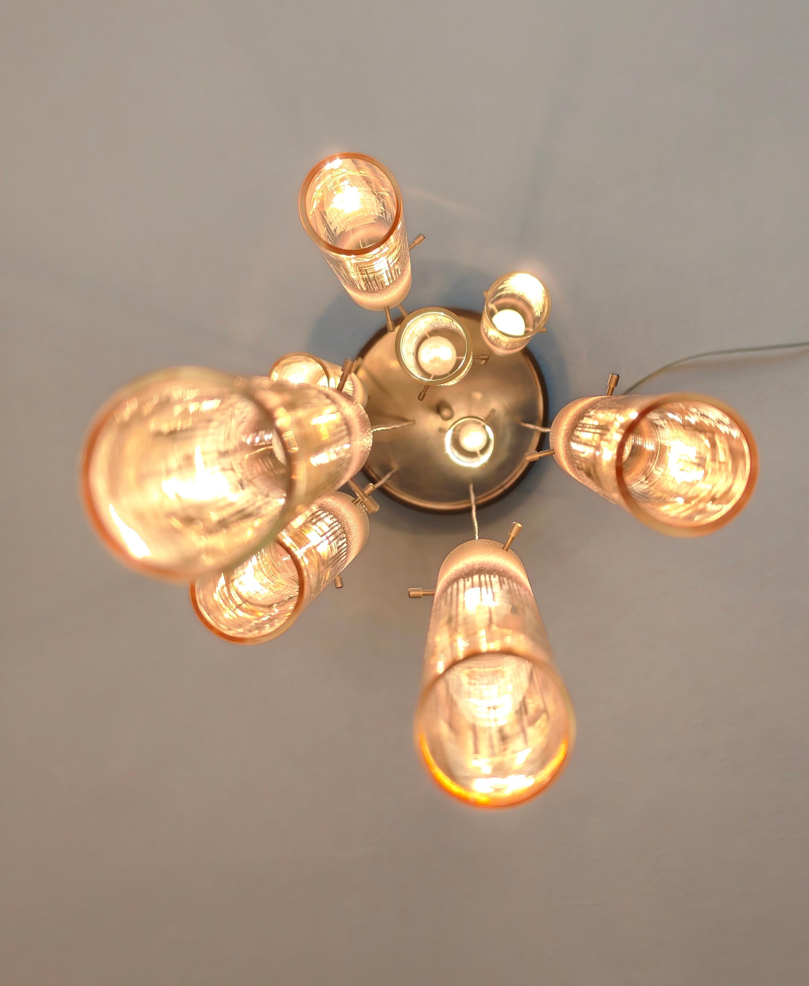 Lámpara Colgante Esperia con Cristal de Murano Producción Moderna de Mediano Siglo Italia Años 70 en Bueno estado para la venta en Palermo, IT