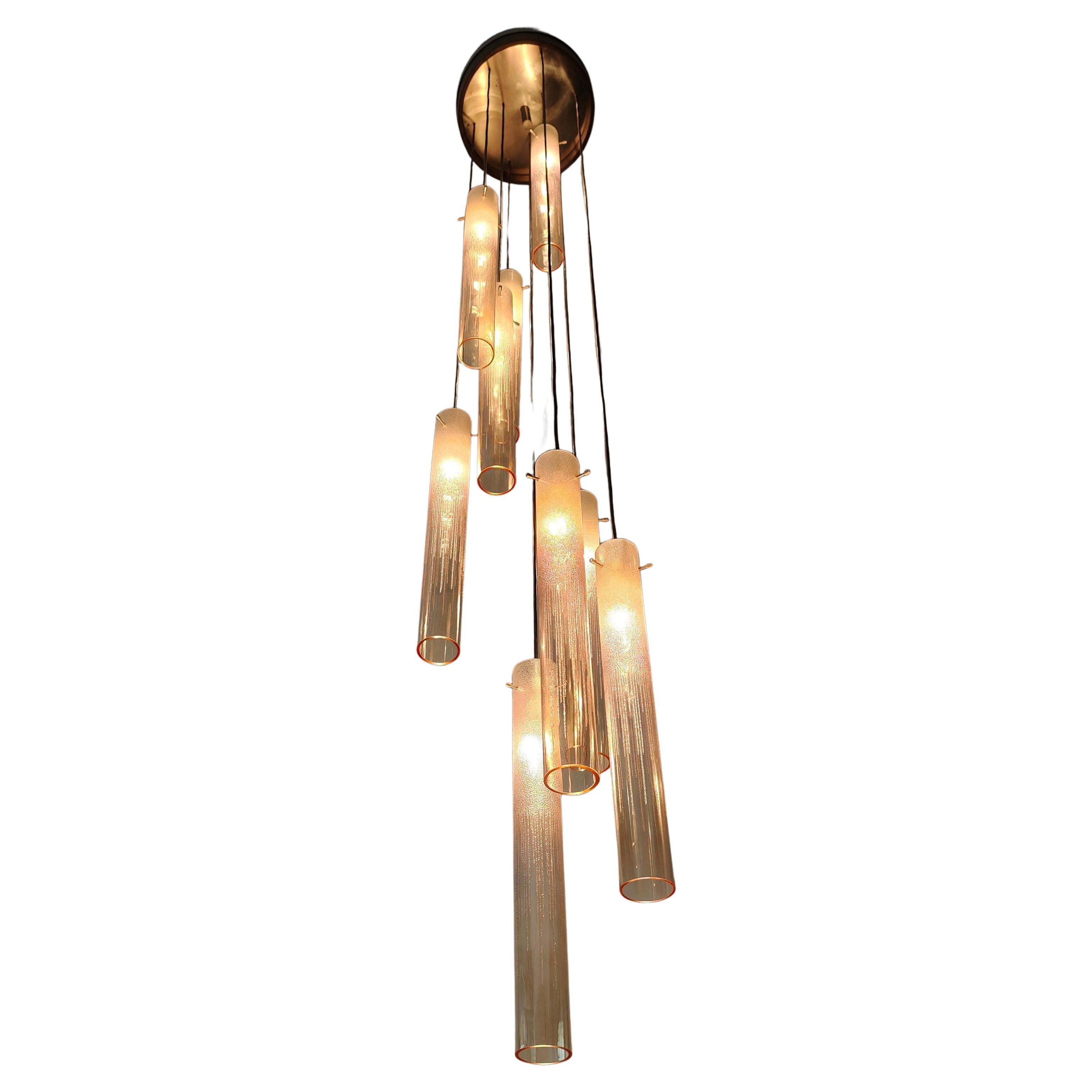 Esperia Pendant Lamp with Murano Glass Mid-Century Modern Production Italy 70s