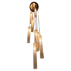 Lámpara Colgante Esperia con Cristal de Murano Producción Moderna de Mediano Siglo Italia Años 70