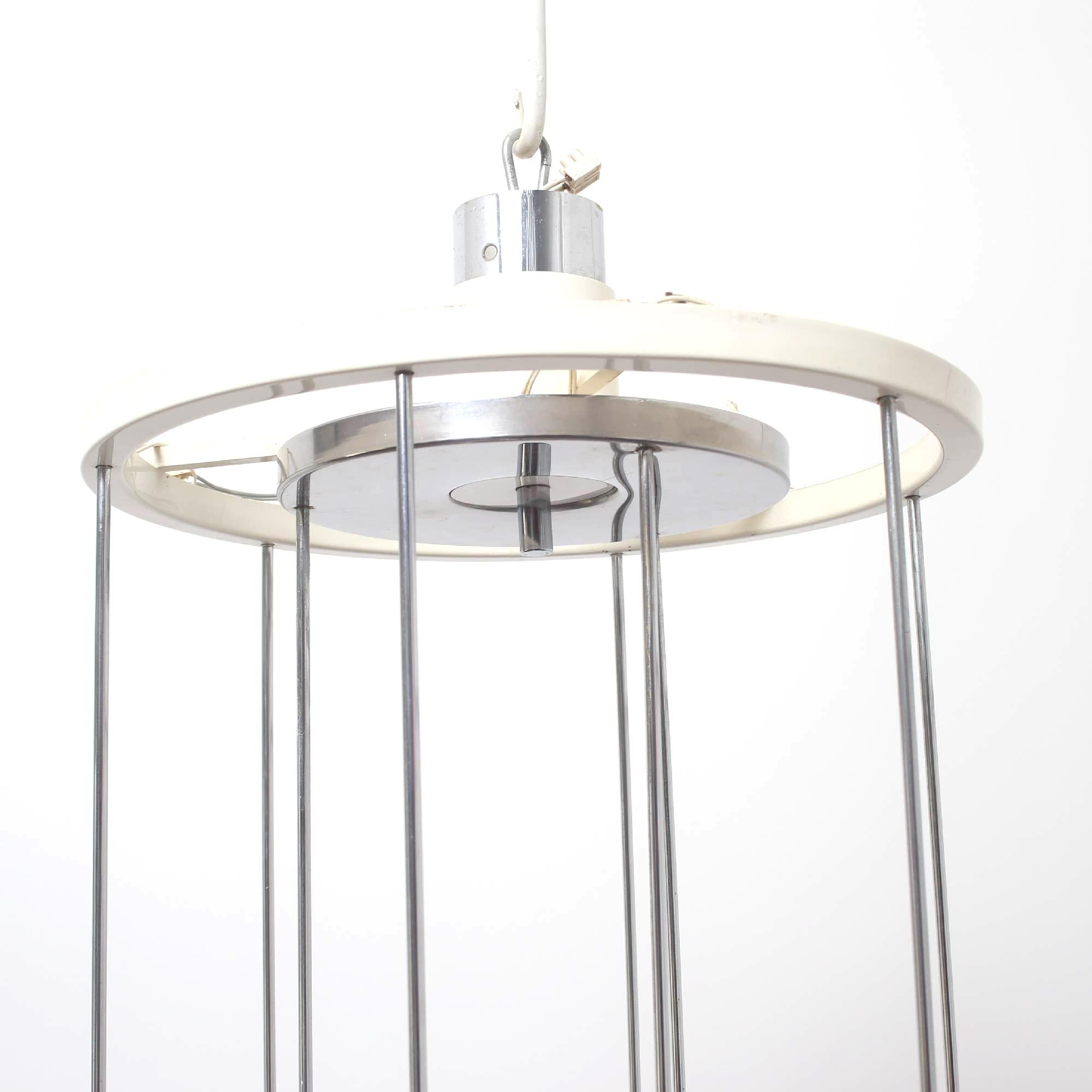 Space Age Mid Century Modern Chrome Italian Chandelier By Esperia, 1970 In Good Condition In Byron Bay, NSW