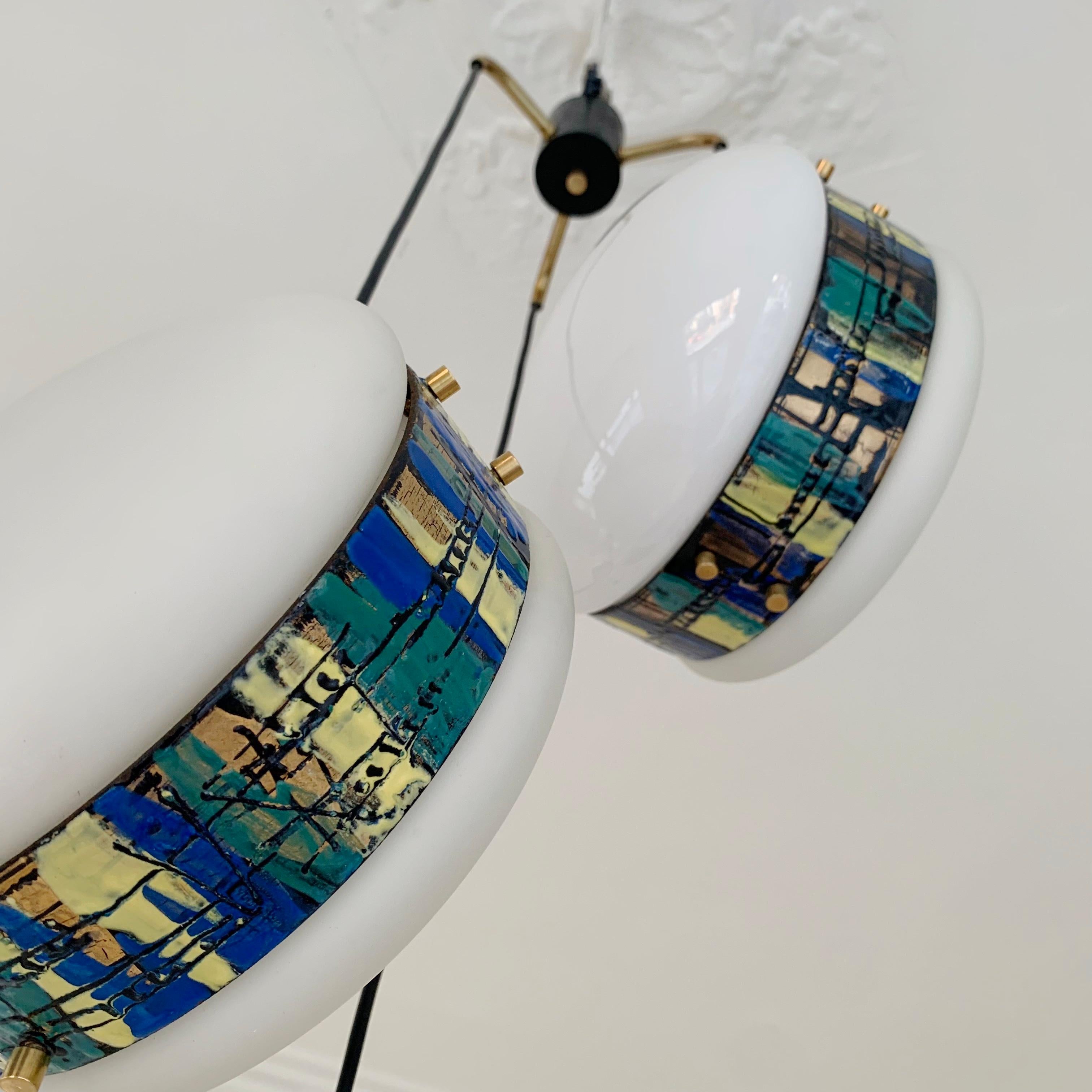 Esperia Signed Pendant Lamp by Angelo Brotto, circa 1960, Italy For Sale 5