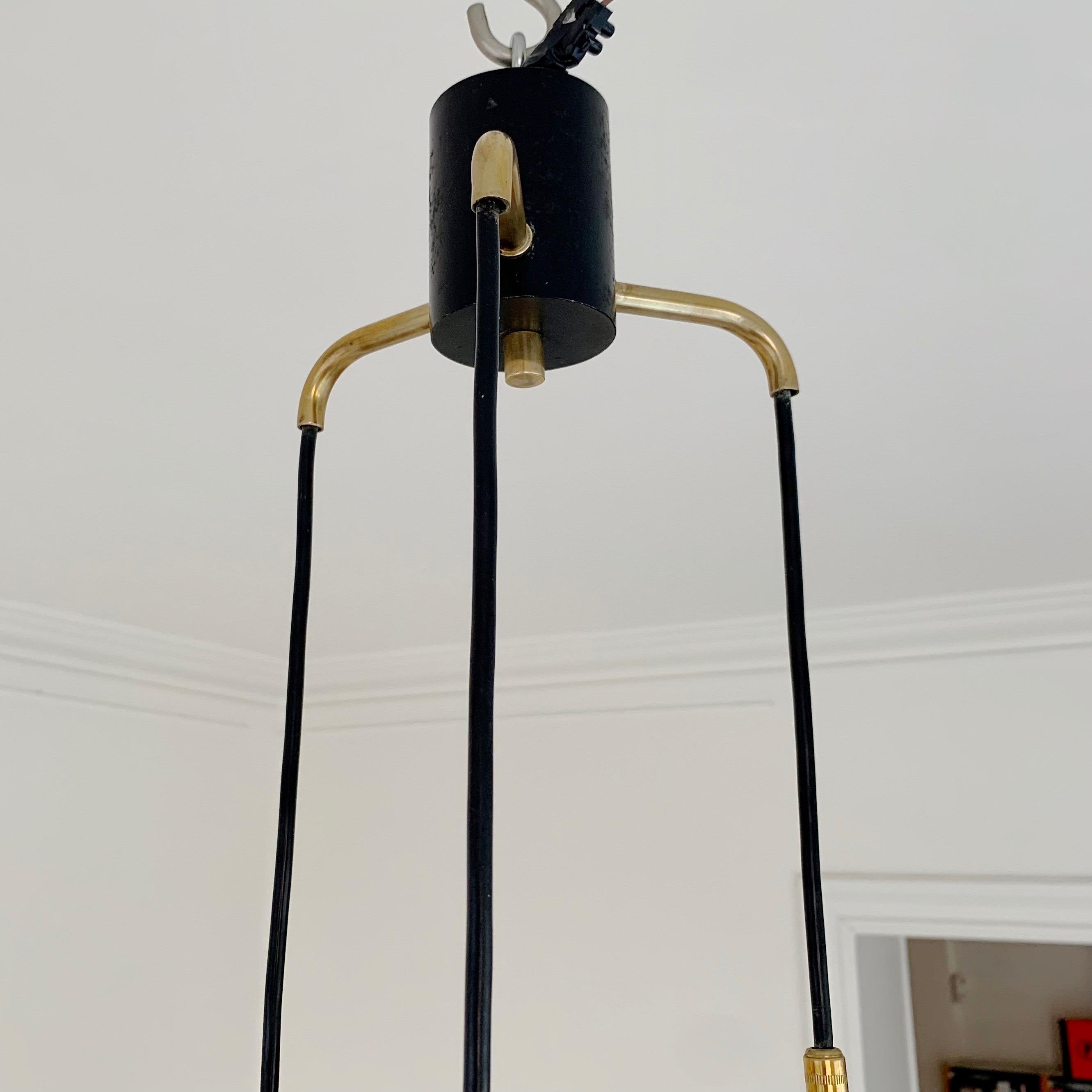 Esperia Signed Pendant Lamp by Angelo Brotto, circa 1960, Italy For Sale 8