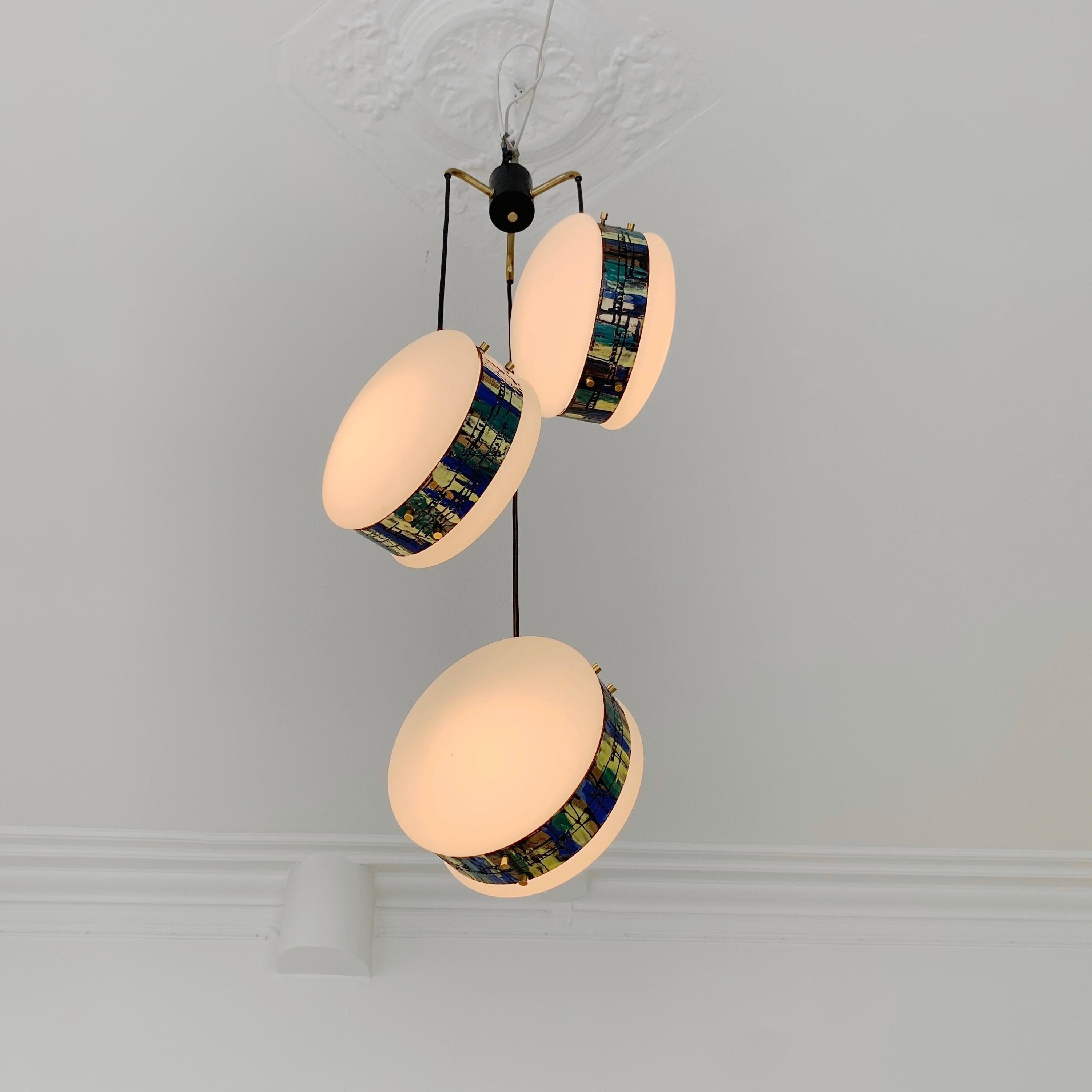 Esperia Signed Chandelier by Angelo Brotto, circa 1960, Italy For Sale 1