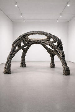 Espirae Sculpture in Basalt & Steel by Andres Monnier