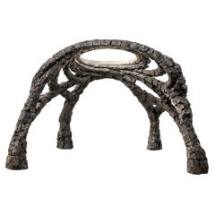 Espirae Sculpture in Basalt & Steel by Andres Monnier