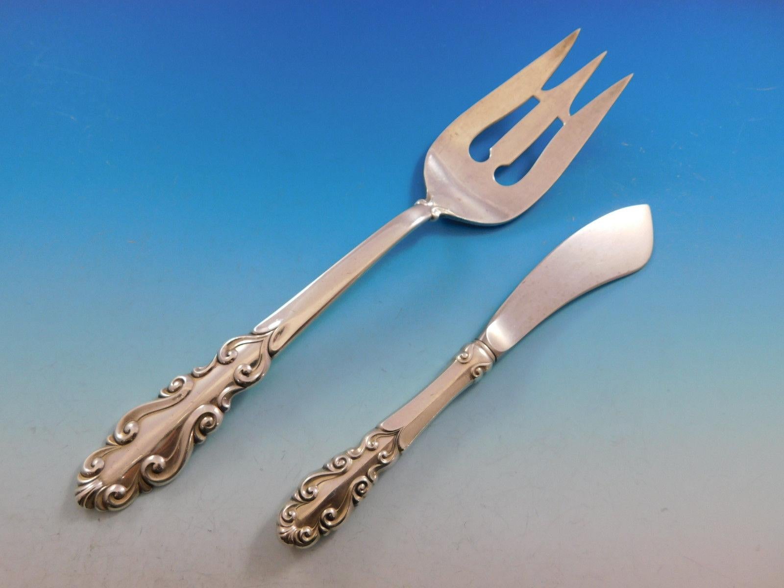 Mid-20th Century Esplanade by Towle Sterling Silver Flatware Set for 12 Service 92 Pieces For Sale
