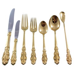 Esplanade Gold by Towle Sterling Silver Flatware Set for 12 Service 91 pieces