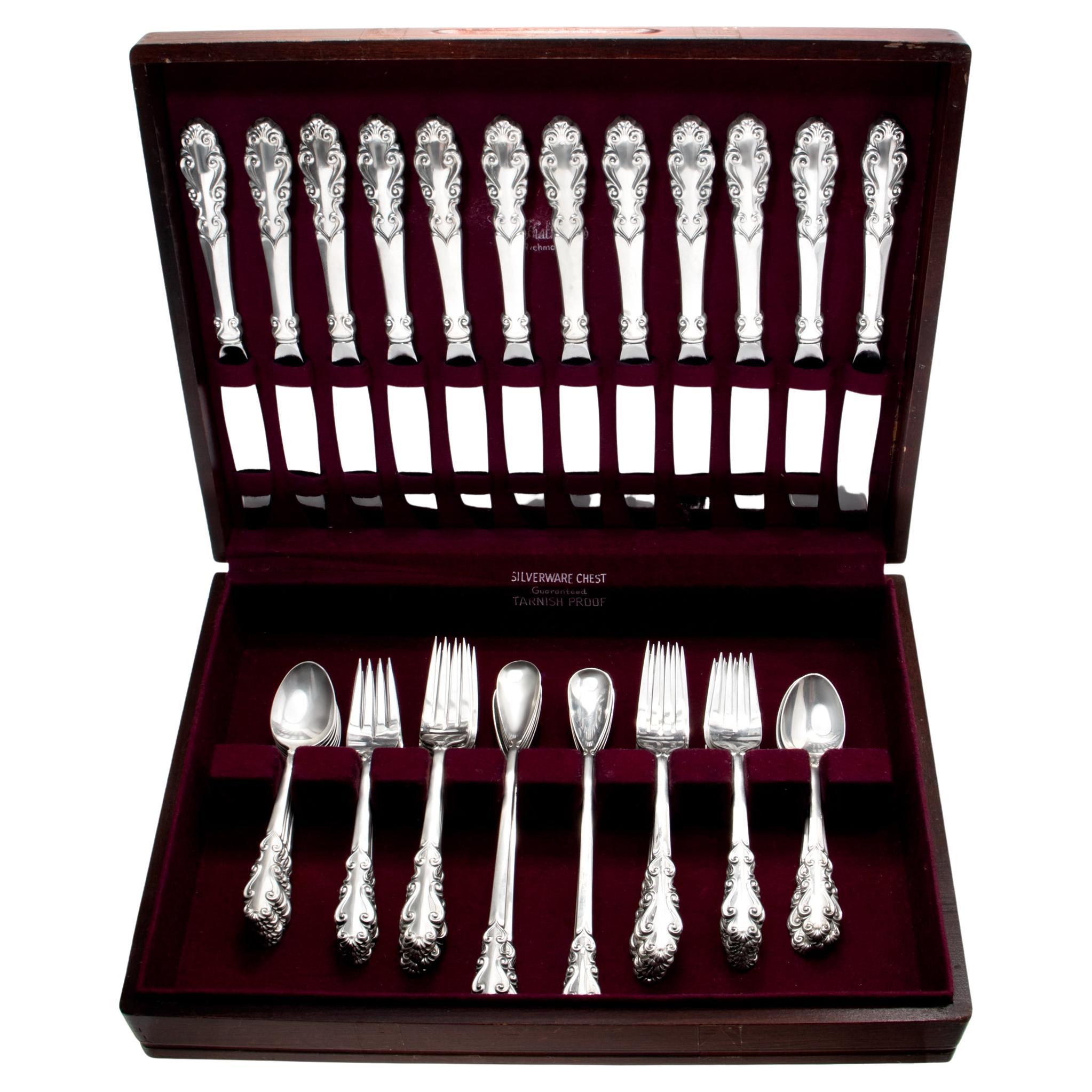 Esplanade Sterling Silver Flatware Set Patented in 1952 by Towle Silversmiths