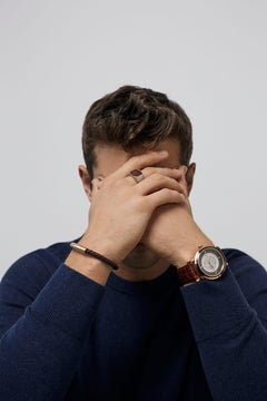 Esposto Leather Automatic Watch in Brown With Rose Gold Plated