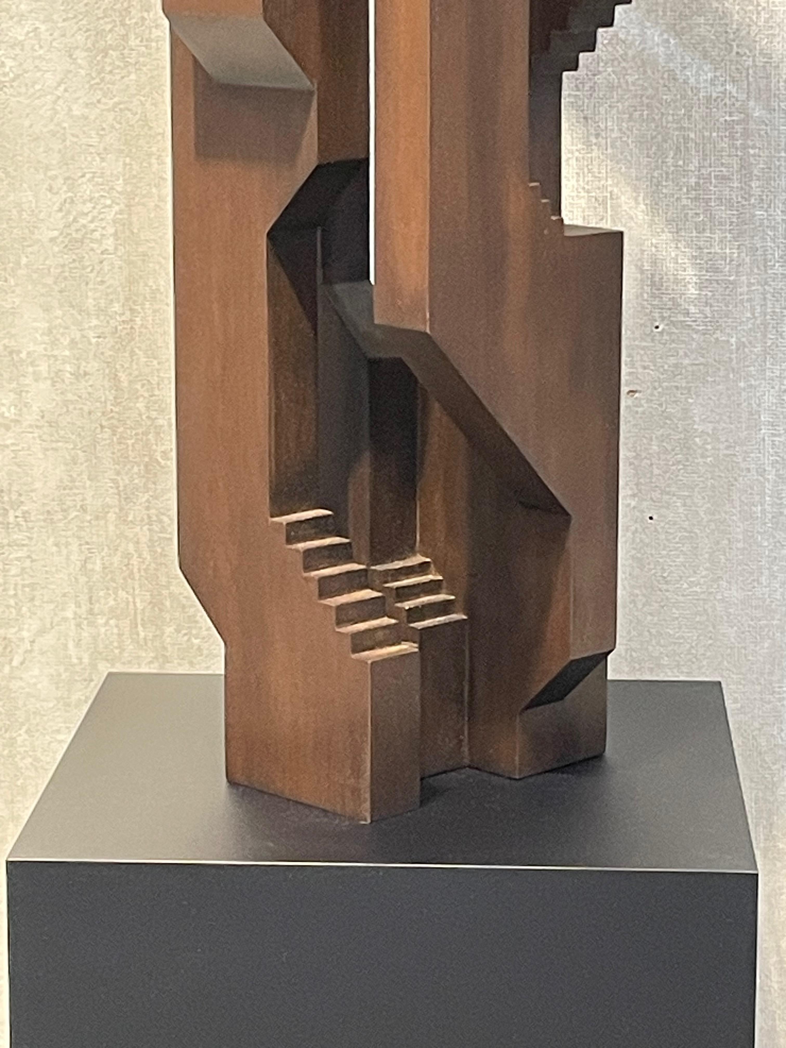 Espresso Brown Wooden Abstract Sculpture By David Umemoto, Canada, Contemporary  In New Condition For Sale In New York, NY