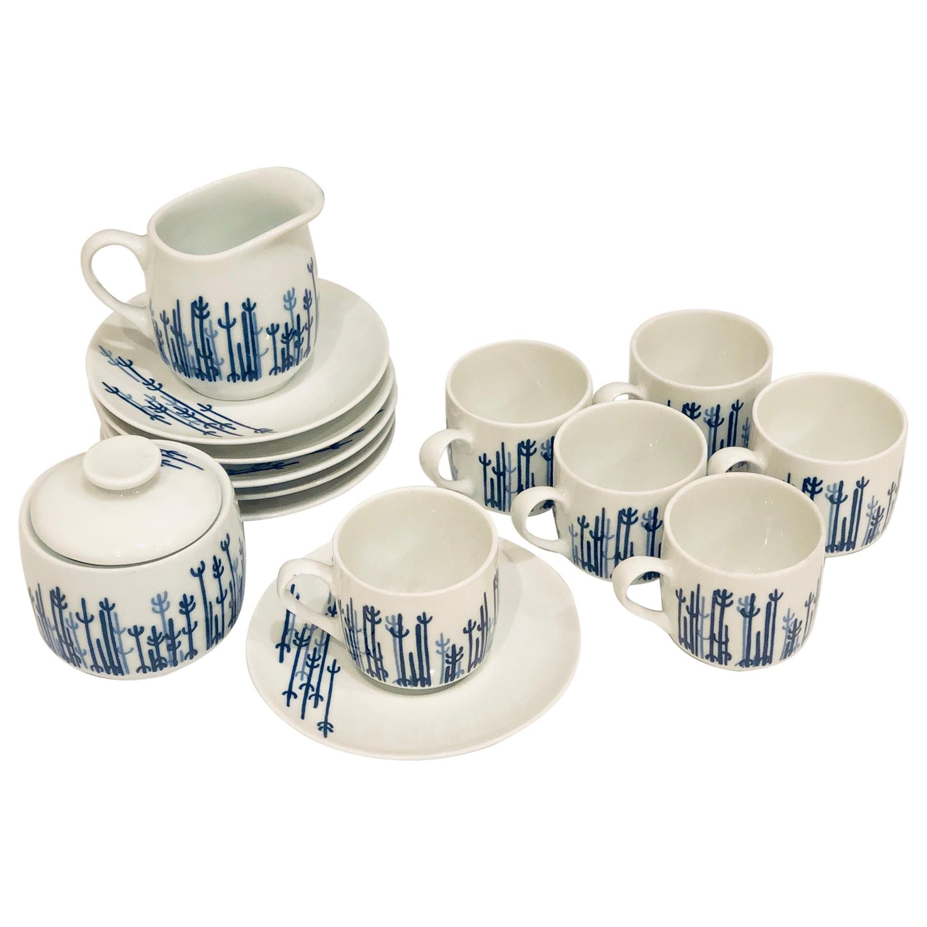 Espresso/Cappuccino Set of 6 Cups Sugar and Creamer by Richard Ginori