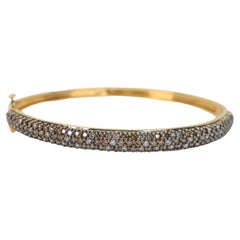 Used Espresso Diamond 14 Karat Yellow Gold Bangle Bracelet by Effy