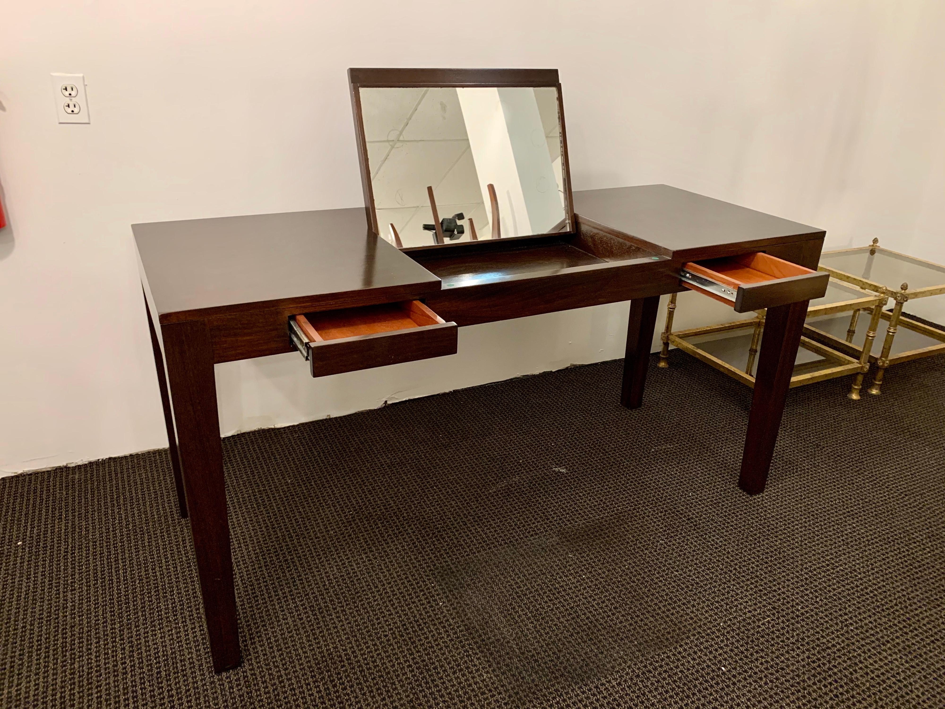 Espresso Finish Art Deco Style Vanity/ Writing Desk For Sale 1