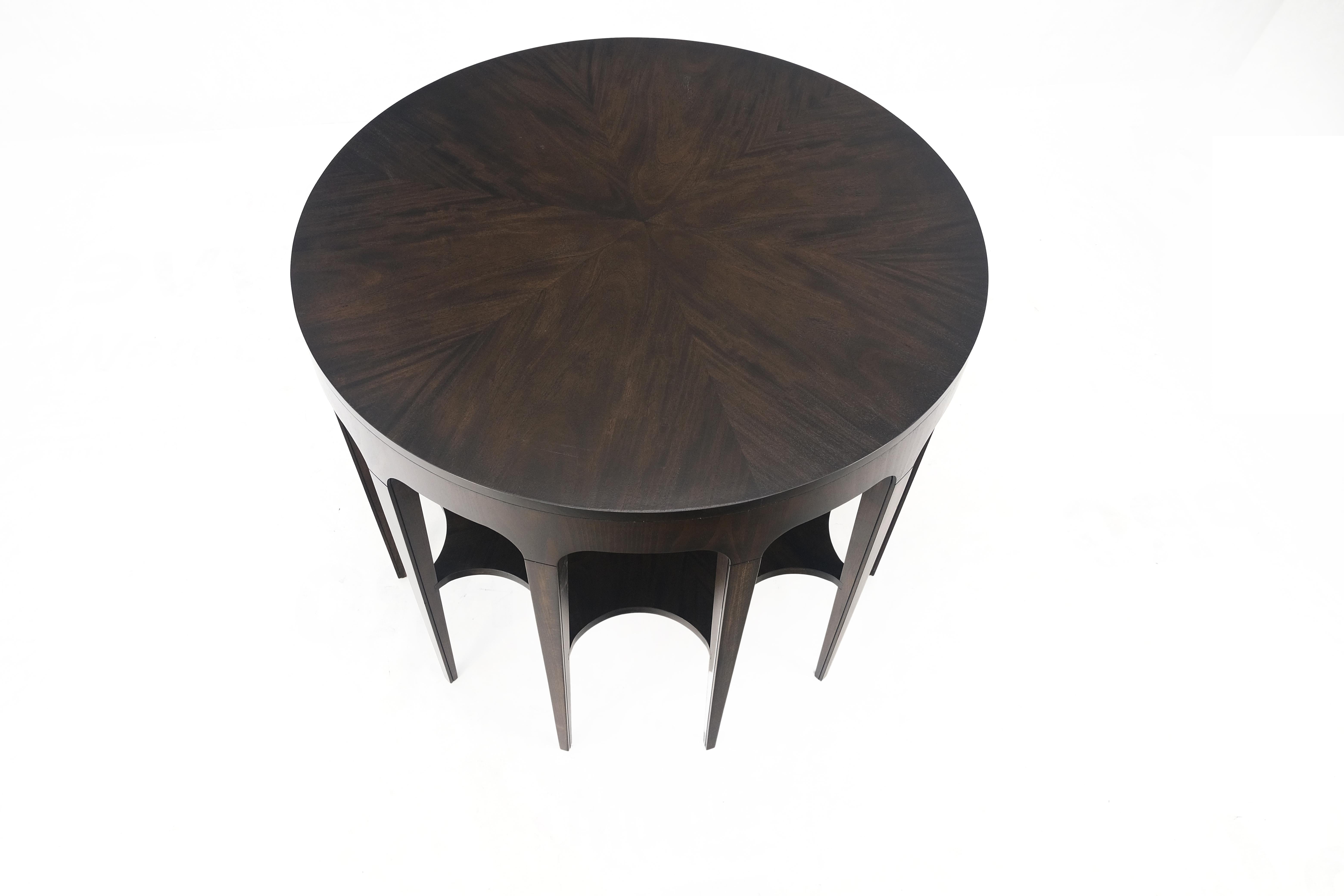 Lacquered Espresso Mahogany 12 Legged Round Center Library 3' Diameter Table Stand MINT! For Sale