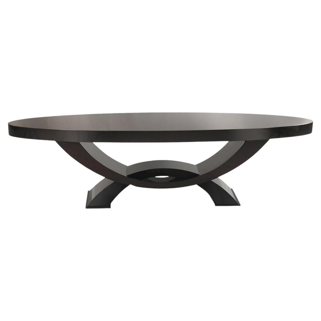 Unique Restored Rib Series Espresso Coffee Table by Henry Olko, circa