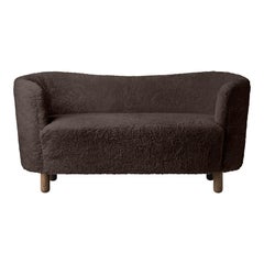 Espresso Sheepskin and Smoked Oak Mingle Sofa by Lassen