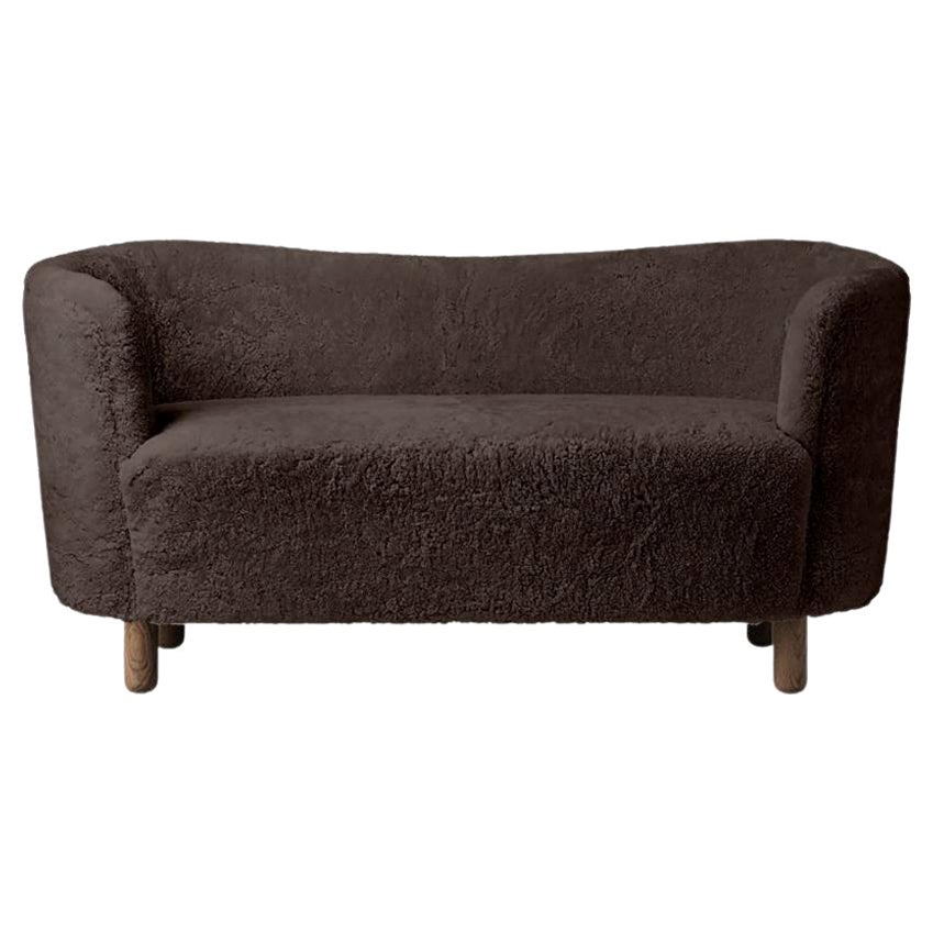 Espresso schafsleder und eiche geräuchert Mingle sofa by Lassen