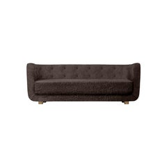 Espresso Sheepskin and Smoked Oak Vilhelm Sofa by Lassen