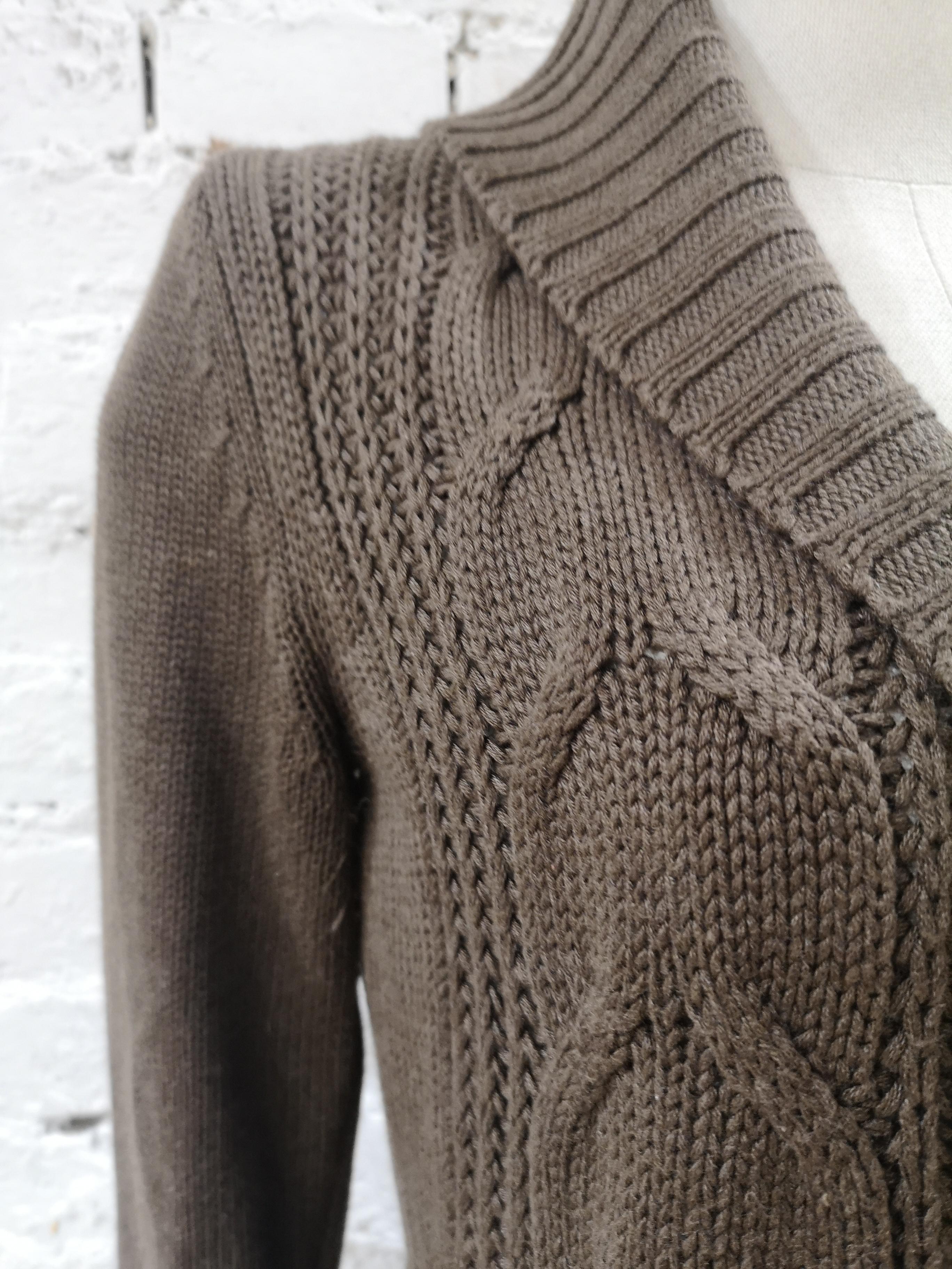 Black Esprit brown wool sweater / cardigan For Sale