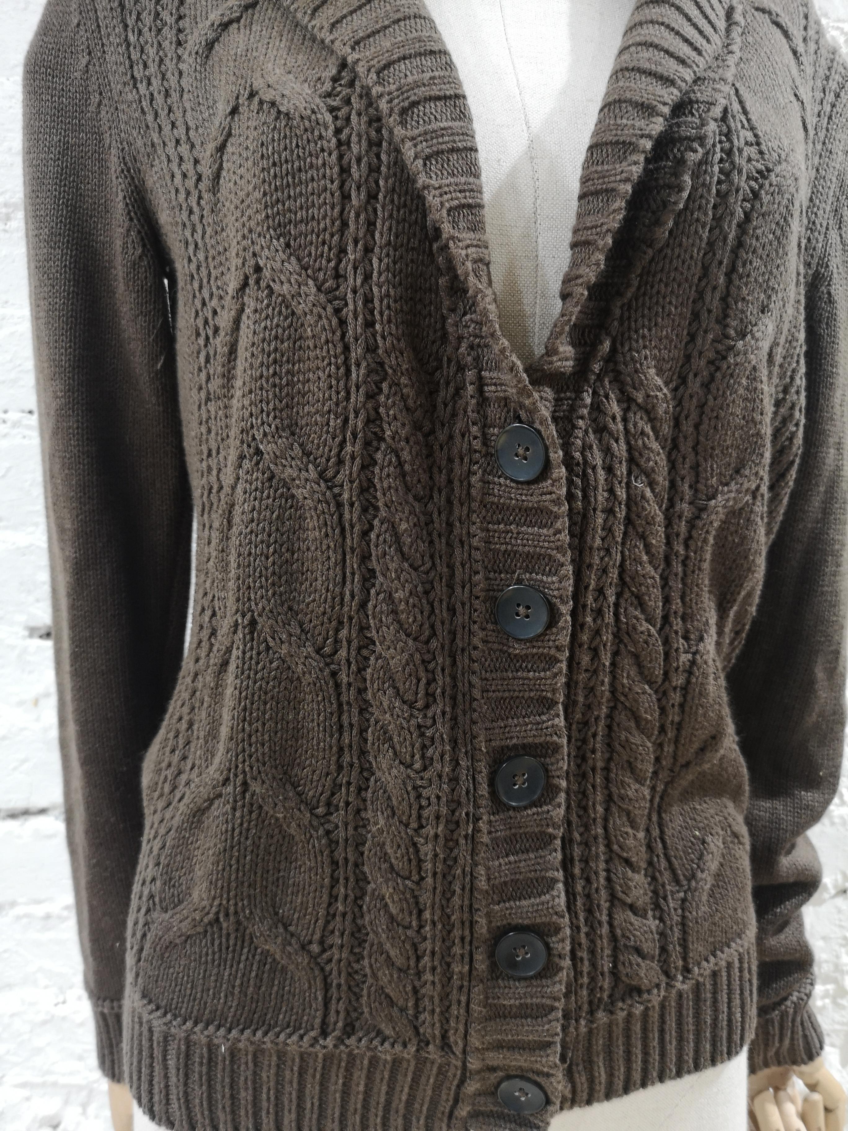Esprit brown wool sweater / cardigan In Good Condition For Sale In Capri, IT
