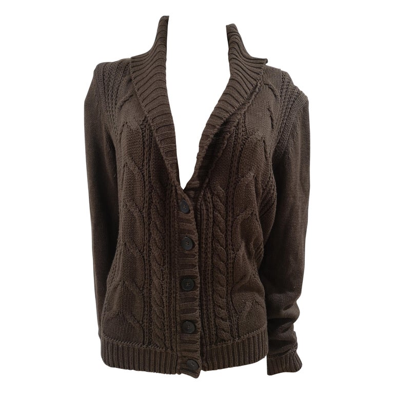 Esprit brown wool sweater / cardigan For Sale at 1stDibs