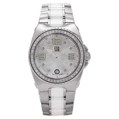 ESQ Movado Bali Steel White Ceramic MOP Dial Ladies Watch ES.05.3.14.5494S