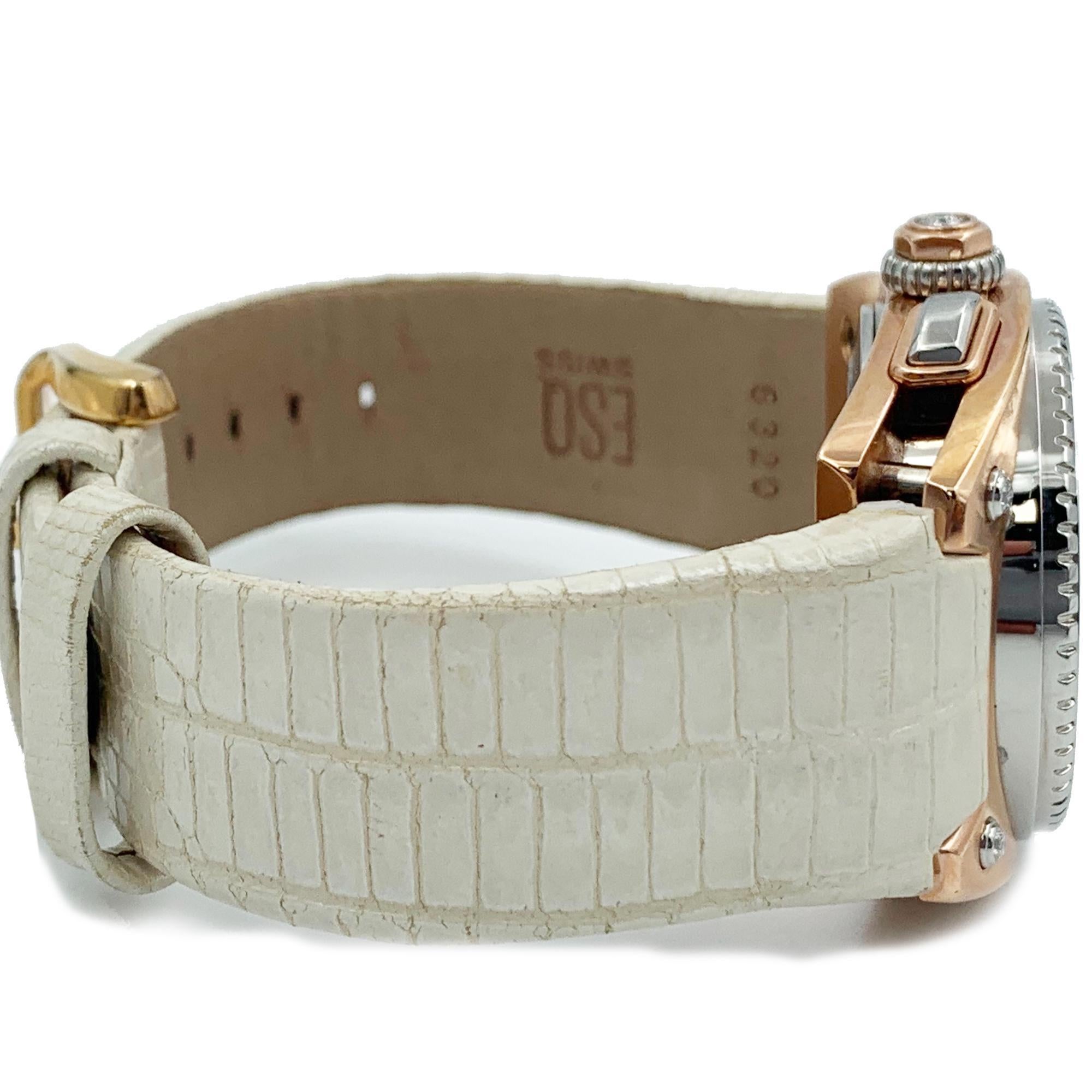 Women's ESQ Movado Fusion Retrograde Gold Tone Steel MOP Dial Ladies Watch 07101300