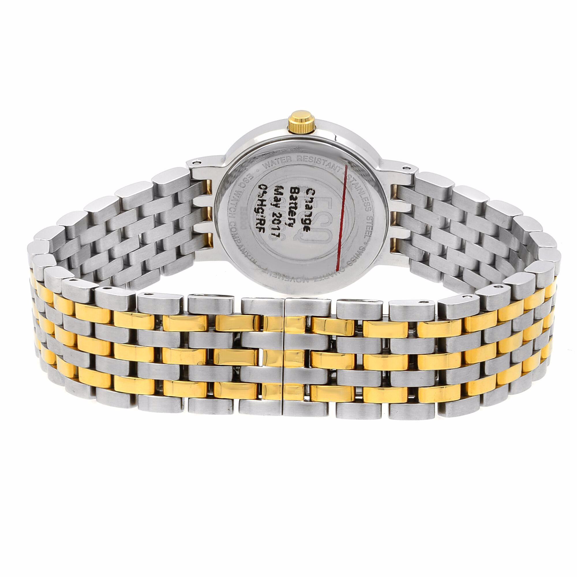 ESQ Telos Two-Tone Stainless Steel Gray Dial Quartz Ladies Watch 07100768 In Good Condition In New York, NY