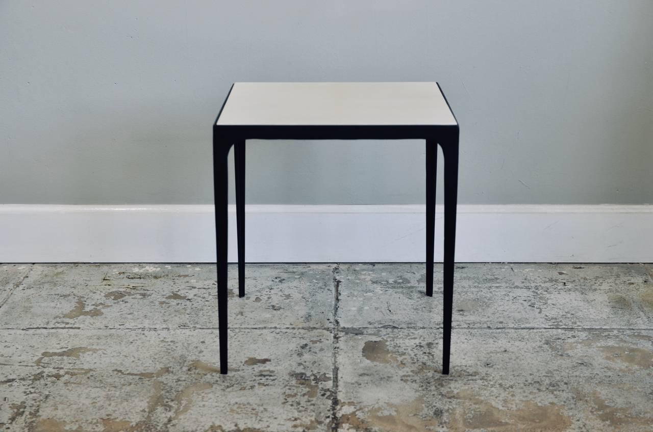Art Deco 'Esquisse' Parchment and Wrought Iron Side Table by Design Frères For Sale