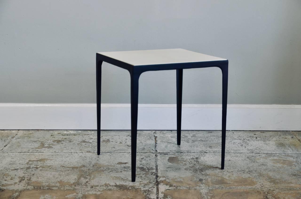 'Esquisse' Parchment and Wrought Iron Side Table by Design Frères For Sale 1