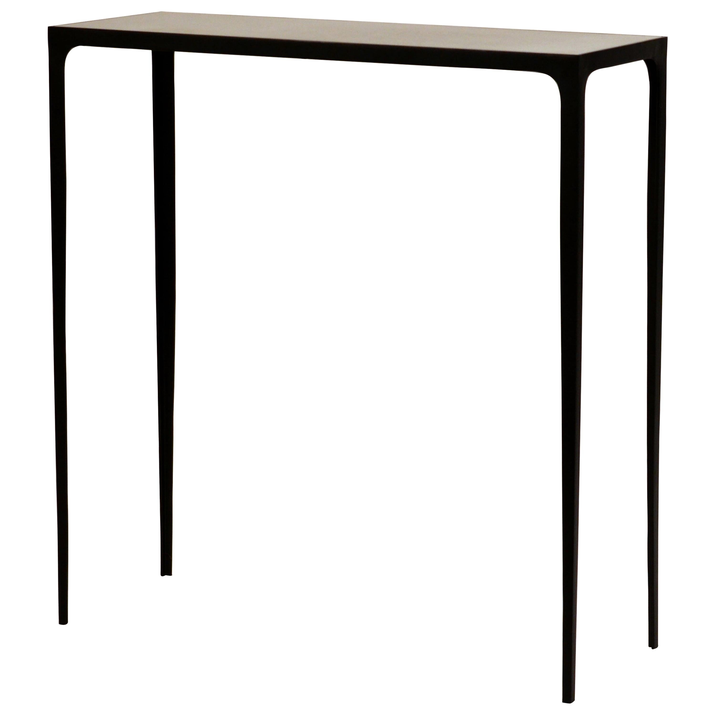 'Esquisse' Wrought Iron and Parchment Console by Design Frères
