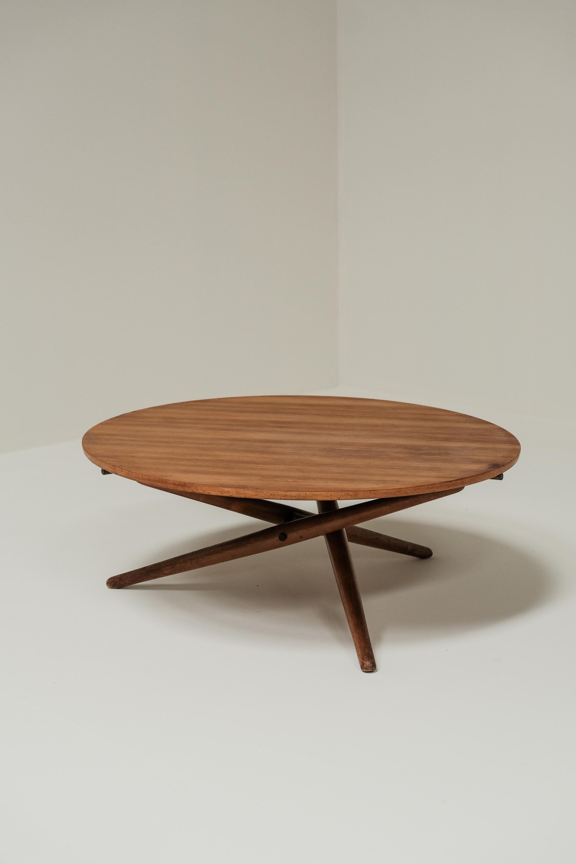 Wood Ess Tee Tisch by Jurg Bally for wohnlife 1950, adjustable height