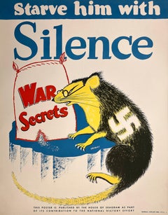 Original Vintage Starve Him With Silence Poster for Seagram's by Ess.Ar.Gee C194