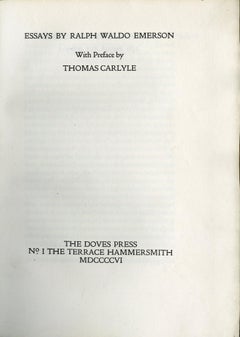 Essays by Ralph Waldo Emerson, with Preface by Thomas Carlyle
