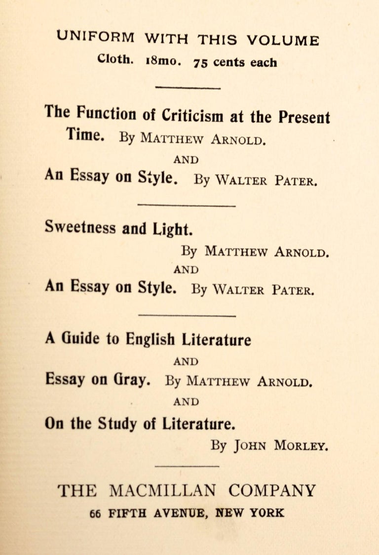 Matthew arnold essays in criticism pdf picture