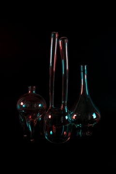 Ensemble von sieben Gefäßen aus geblasenem Glas "Hollow Forms I" in Klarglas von Dima Srouji