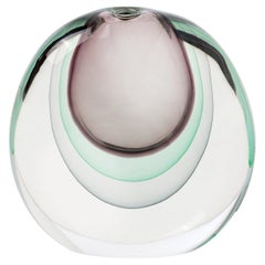 Essence Amethyst, Green and Gray Blown Glass Small Vase